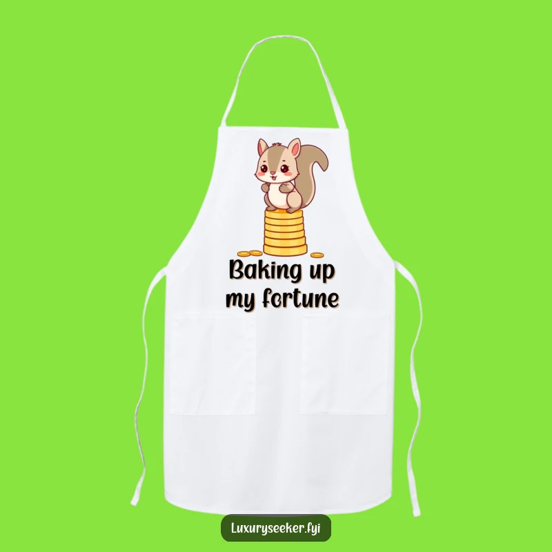 Funny Squirrel Chef Apron: Mischievous Acorn Gold Master Funny Gift