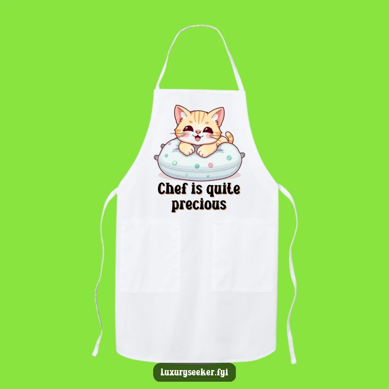 Funny Cat Gemstone Pillow Apron, Cook in Style, A Glamorous Funny Gift