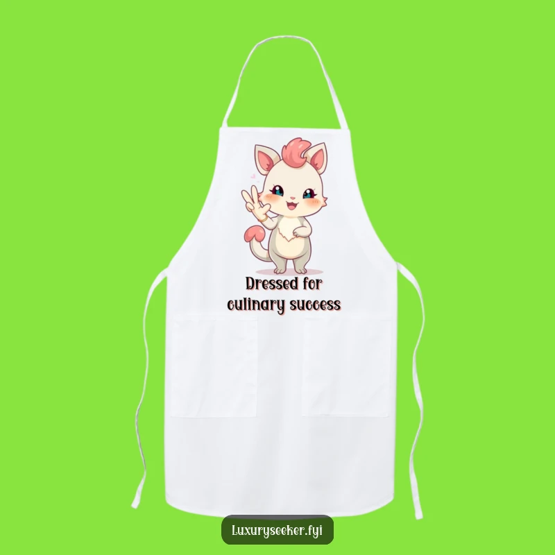 Funny Elegant Creature Apron: Chic Blush & Glove for Kitchen Humor, Great Gift