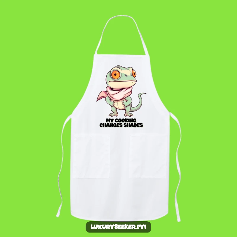 Funny Chameleon Silk Scarf Apron: Sass in the Kitchen, a Confident Funny Gift