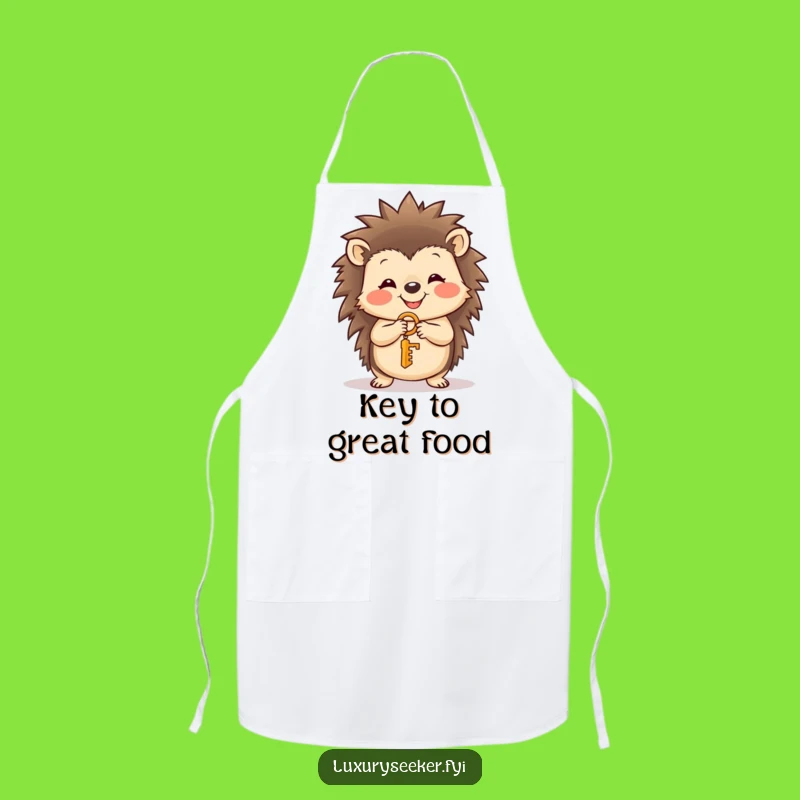 Funny Hedgehog Key Apron: Cook with Cute Charm and a Funny Gift