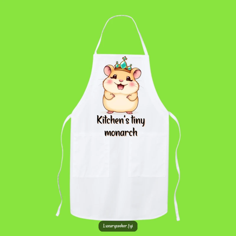 Funny Regal Hamster Apron - Giggling Royalty for Kitchen Fun