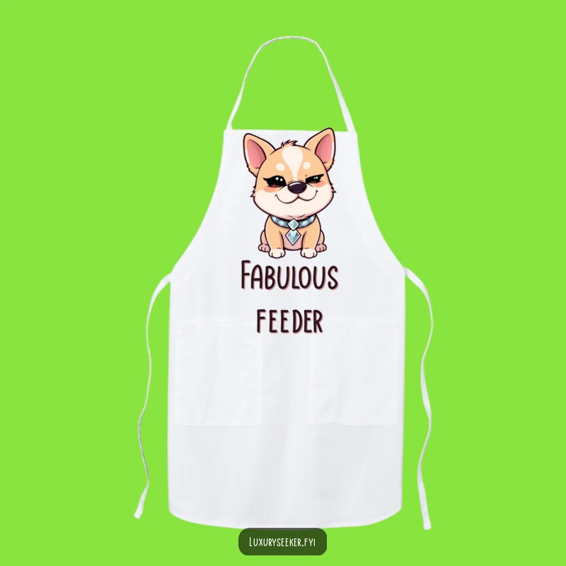 Funny Winking Dog Apron: Diamond Collar Kitchenware, Great Funny Gift