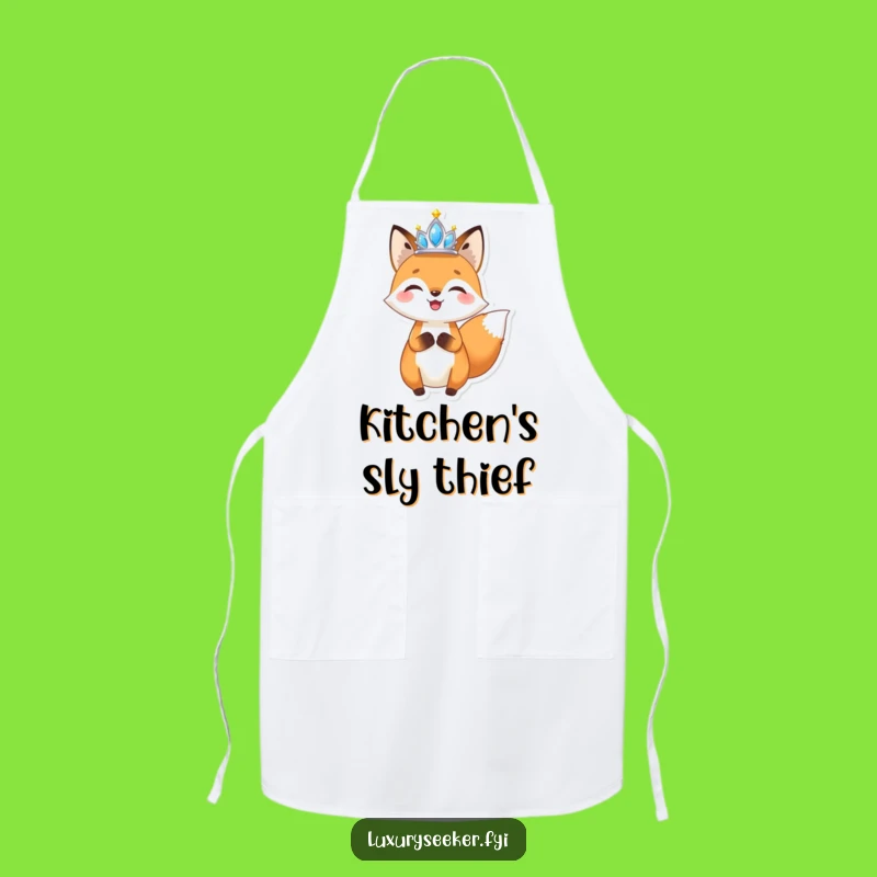 Funny Fox Tiara Apron: Cook with Glamour in this Hilarious Chef's Wear
