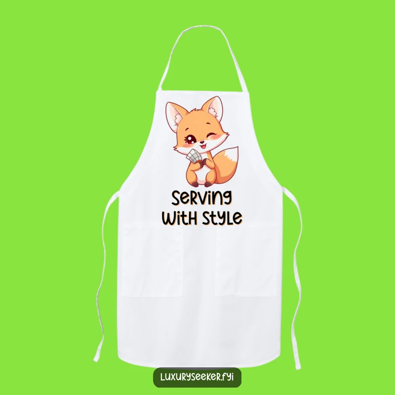 Funny Happy Fox Apron – Playful Kitchen Whimsy Funny Gift