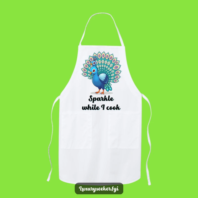 Funny Peacock Gem Tail Apron - Cook in Style with a Hilarious Statement!