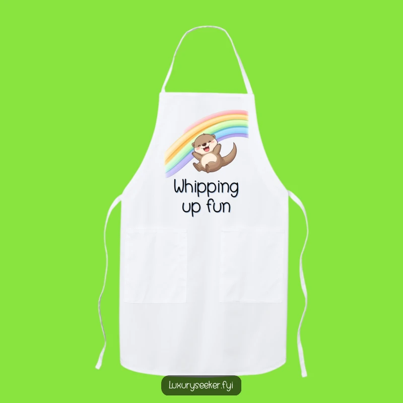 Funny Joyful Otter Rainbow Apron - Cook & Play with Whimsy!