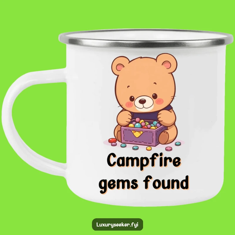 Funny Bear Jewelry Camping Mug: Your Adventure Companion with Sparkle Gift