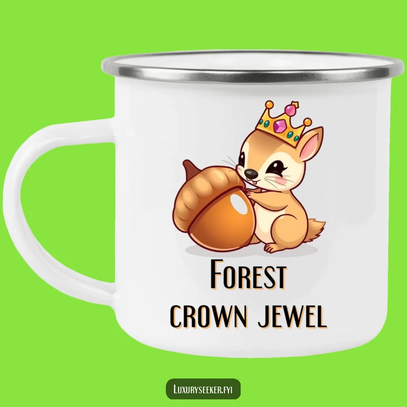 Funny Royal Squirrel Camping Mug: Majestic Nut Admirer Gear for Regal Outdoors