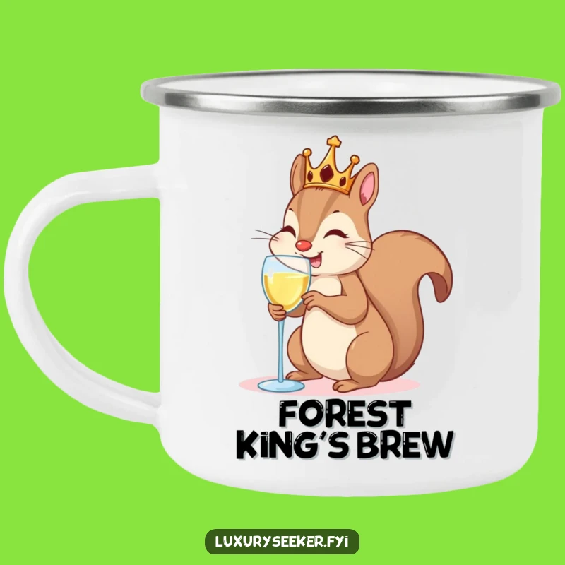 Funny Royal Squirrel Camping Mug: Rugged Elegance for Outdoor Celebrations