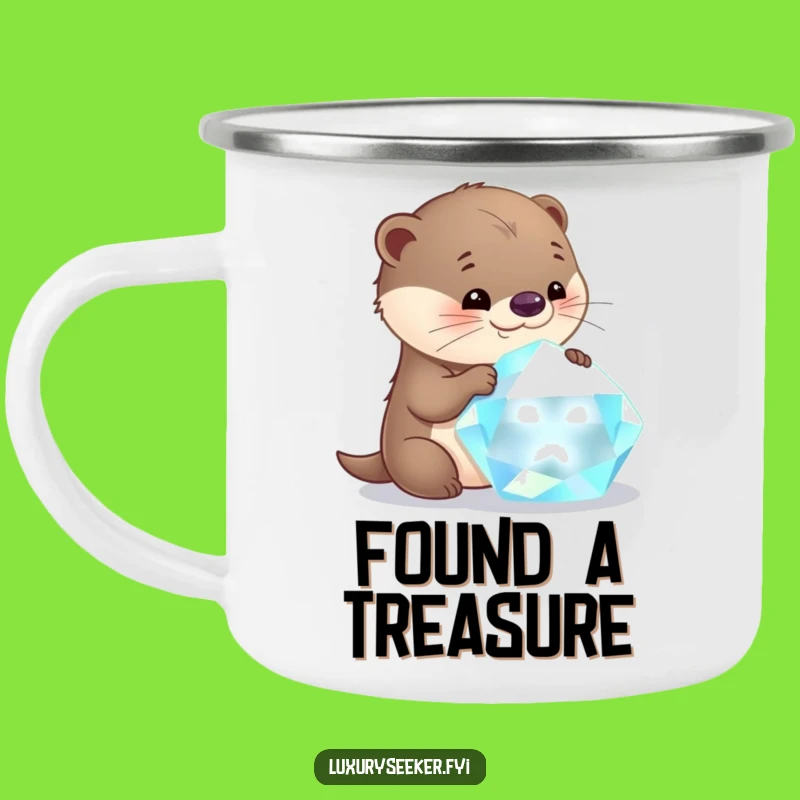 Funny Otter Campfire Mug: Curious Gem Gazing Funny Gift