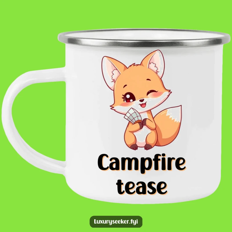 Funny Happy Fox Camping Mug – Outdoorsy Fan Humor Funny Gift
