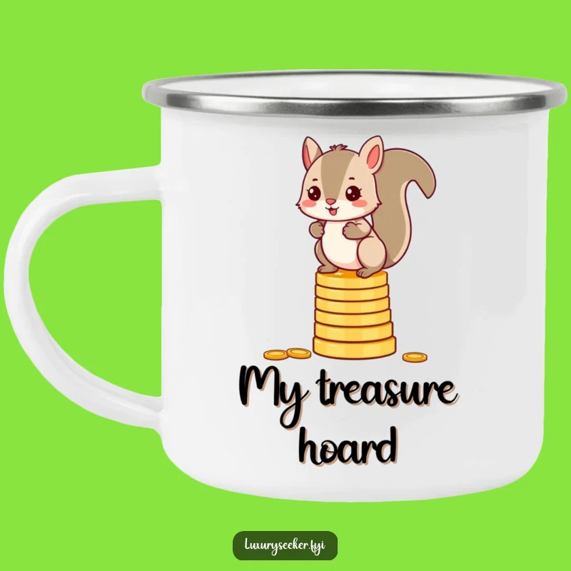 Funny Squirrel Campfire Mug: Mischievous Gold Stacker Funny Gift