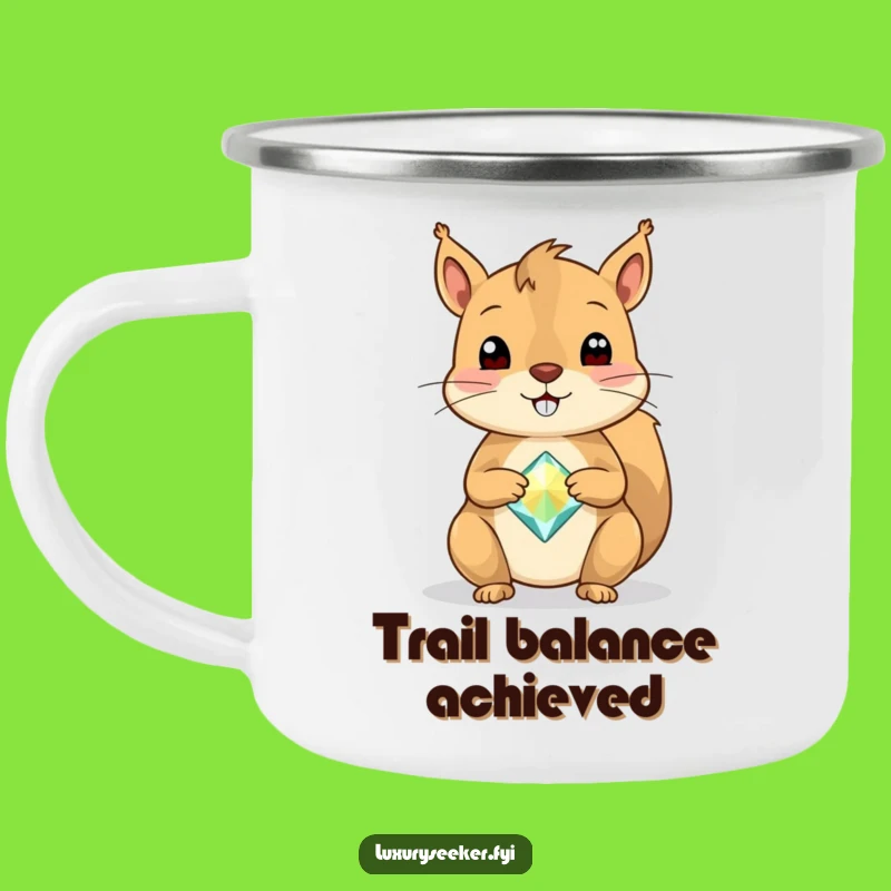 Funny Squirrel Gemstone Camping Mug: Nature's Sparkle for Your Adventures Gift