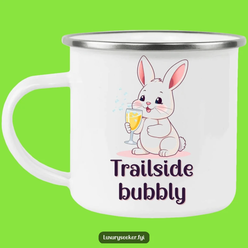 Funny Bunny Champagne Camping Mug: Hilarious Outdoor Party Drinkware