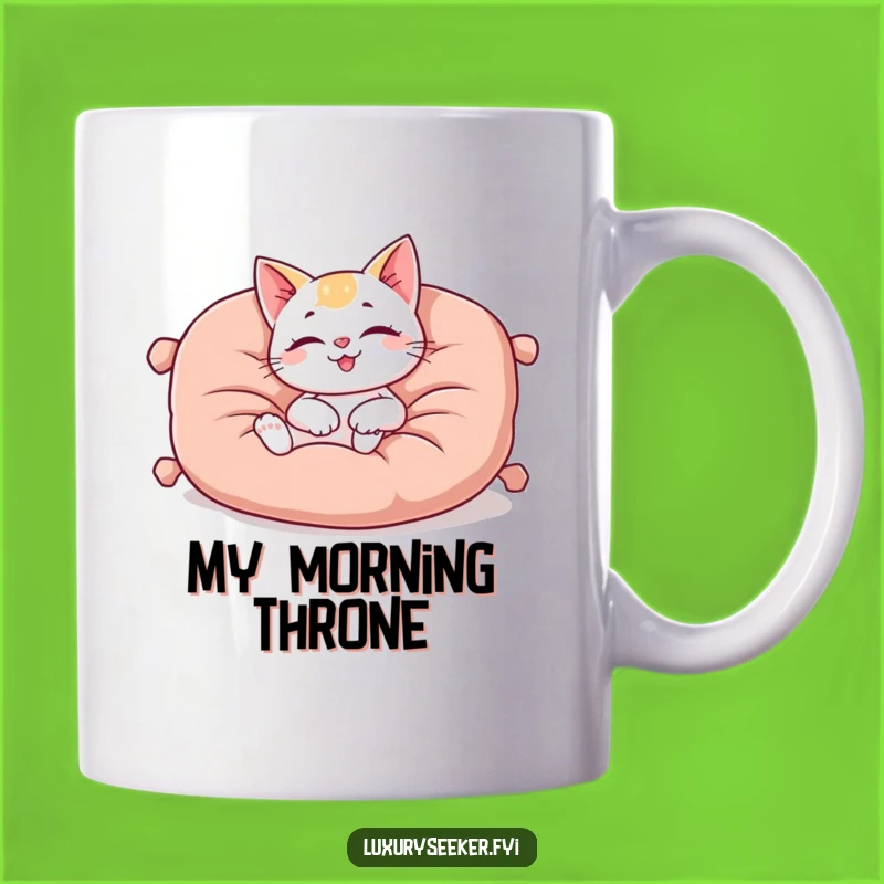 Funny Cat Cushion Mug: Happy Character's Cozy Relaxation Gift!