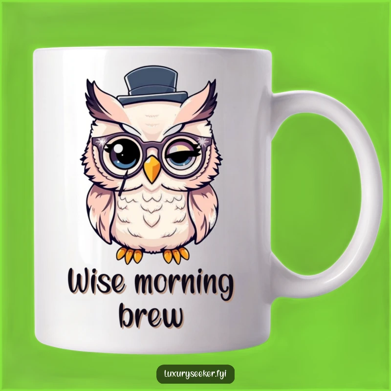 Funny Dapper Owl Mug: Hilarious Sophistication and Wise Humor Gift Idea