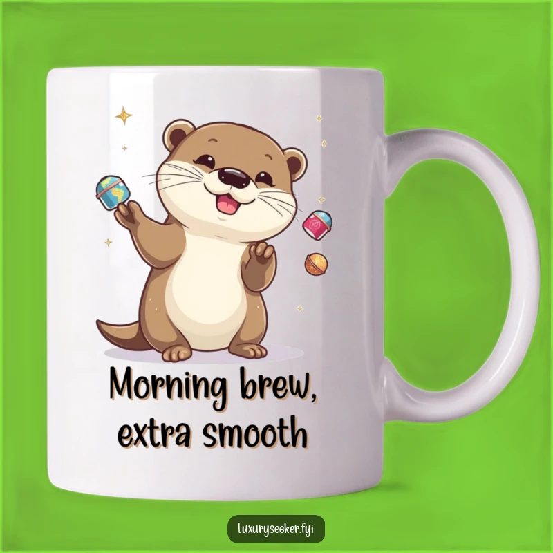 Funny Otter Juggling Mug - Playful Aquatic Mammal Gift Idea