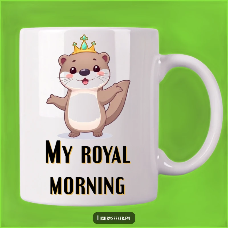 Funny Playful Otter Tiara Mug - Royal Cute Animal Gift Idea