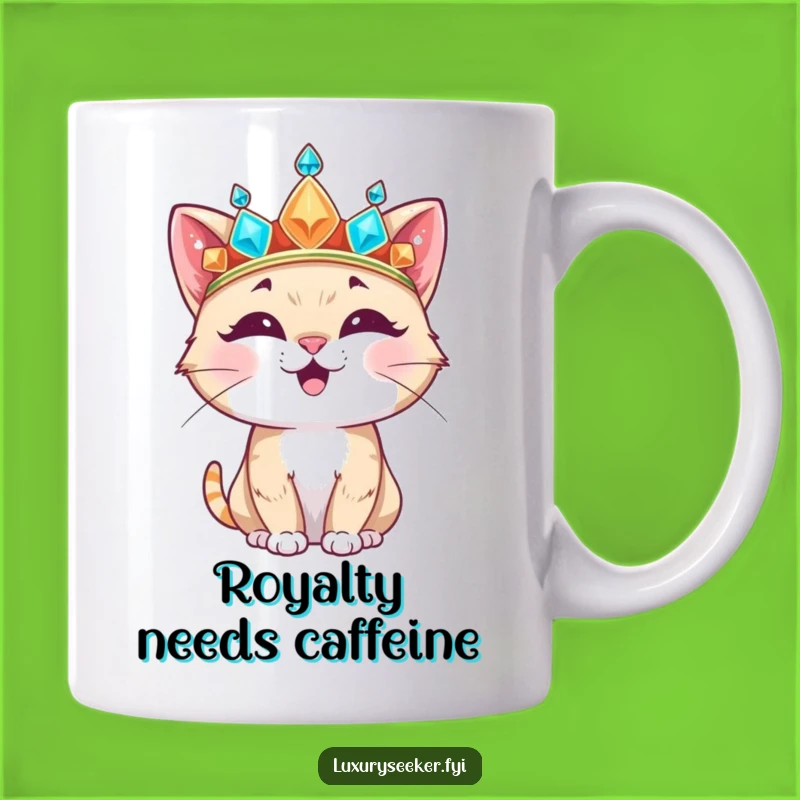 Funny Cat Crown Mug: Regal Feline Gift for Laugh-Out-Loud Moments!