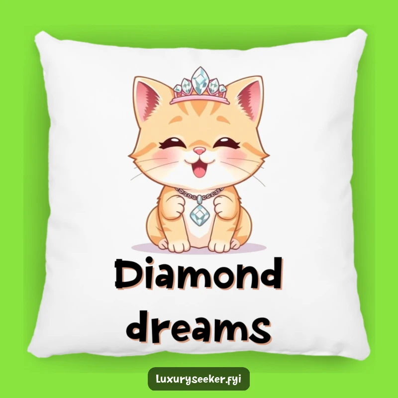 Funny Royal Cat Tiara Pillow: Cozy Feline Glamour for Chic Home Decor