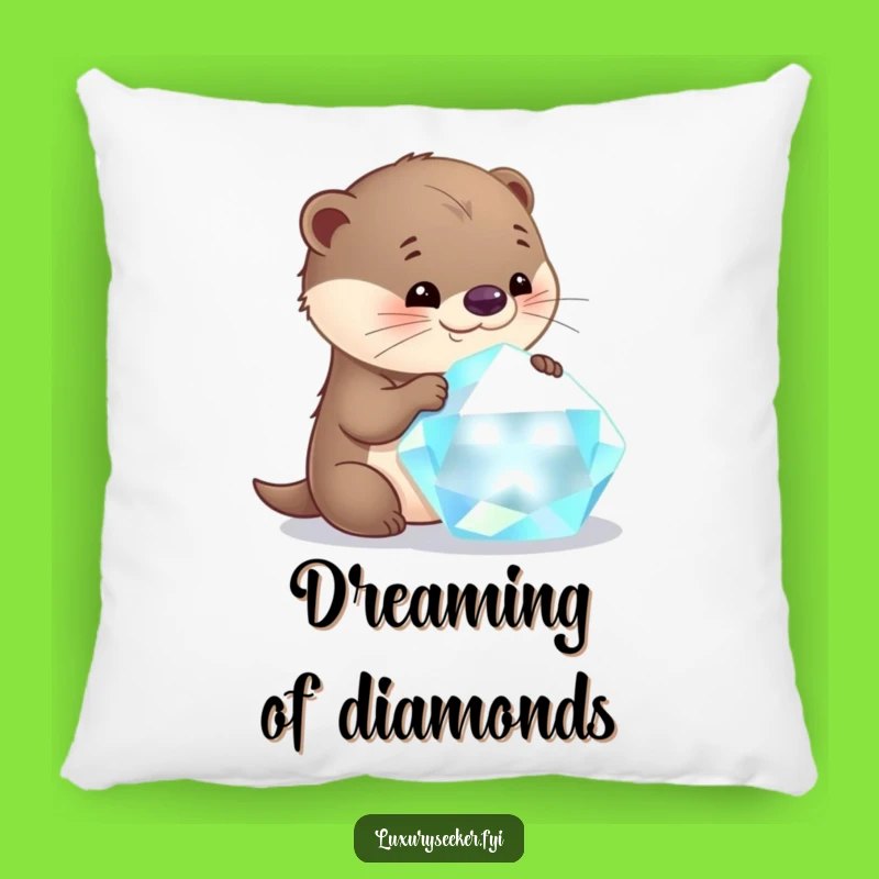 Funny Otter Gem Pillow: Cozy Curiosity Cushion Funny Gift