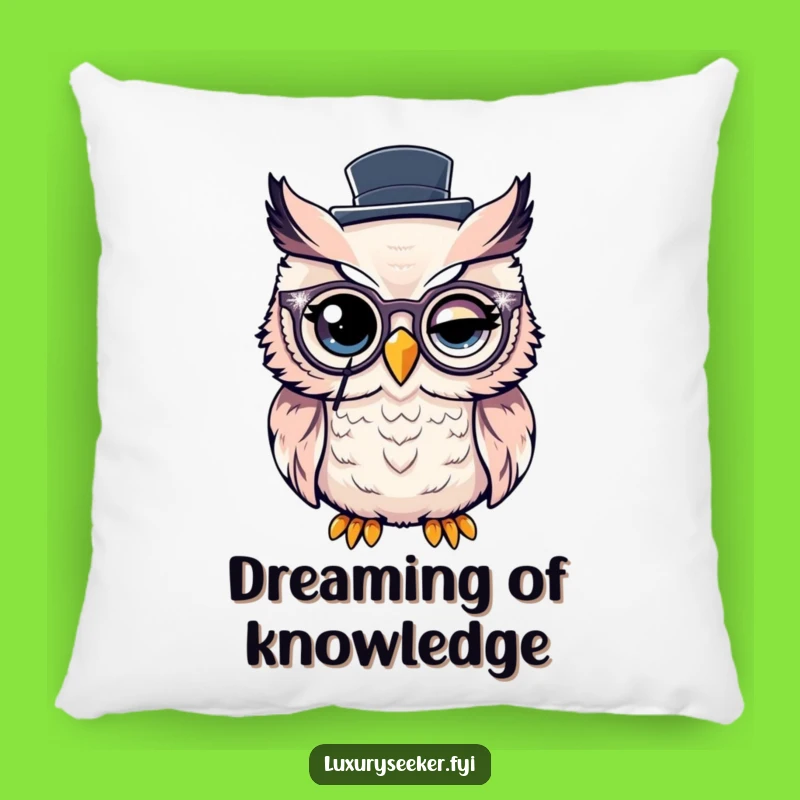 Funny Dapper Owl Pillow: Cozy Sophistication and Wise Accent