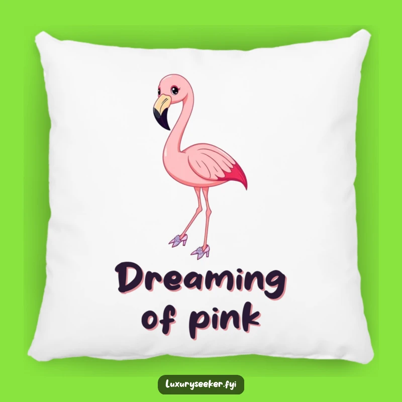 Funny Flamingo Sparkly Shoes Pillow - Chic Comfort with a Hilarious Flair!