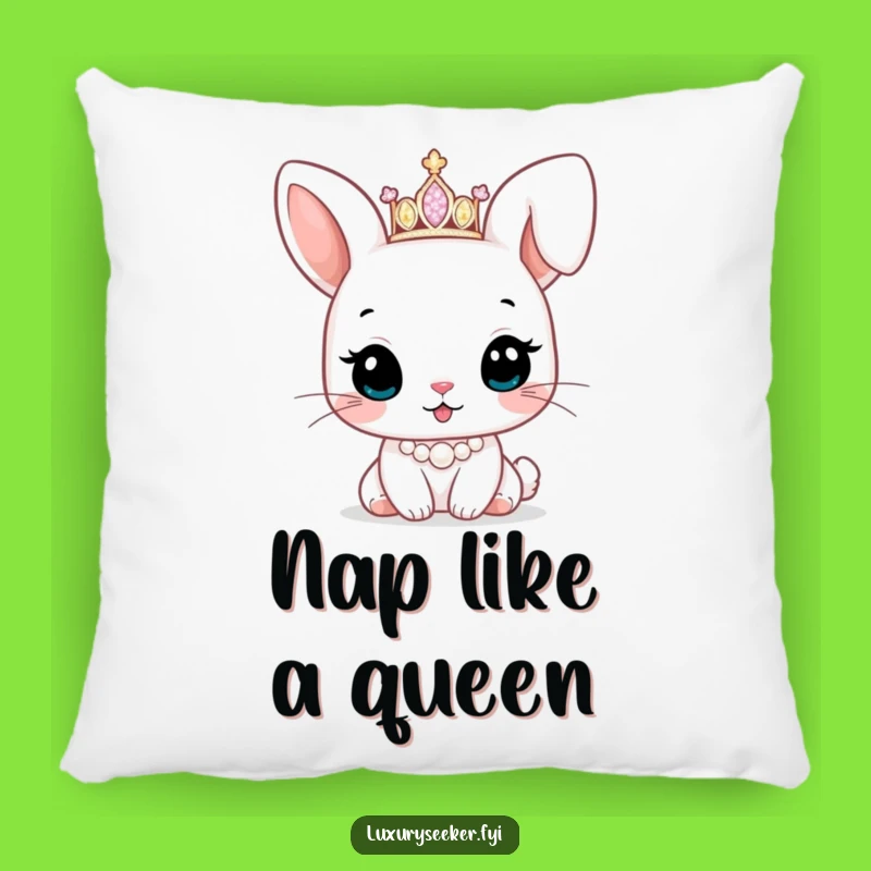 Funny Bunny Tiara Pillow: Cozy Comfort with a Cute Character's Royal Touch!