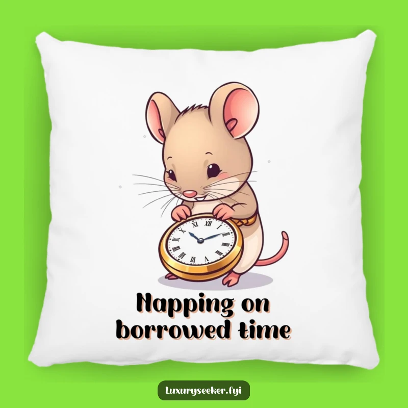 Funny Mouse Pillow: Cozy Pocket Watch Admirer Cushion for Comfort