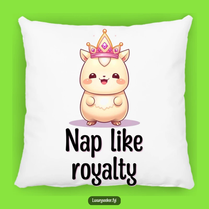 Funny Proud Creature Pillow: Cozy Crown & Smile, Charming Humorous Accent