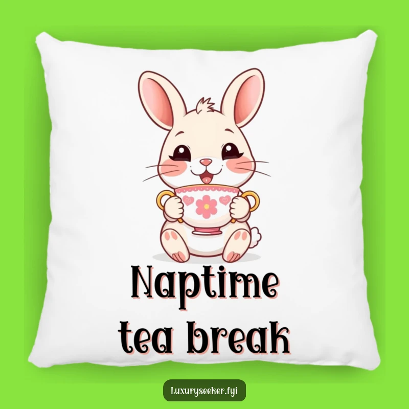 Funny Rabbit Tea Pillow: Elegant Comfort for Your Cozy Space!