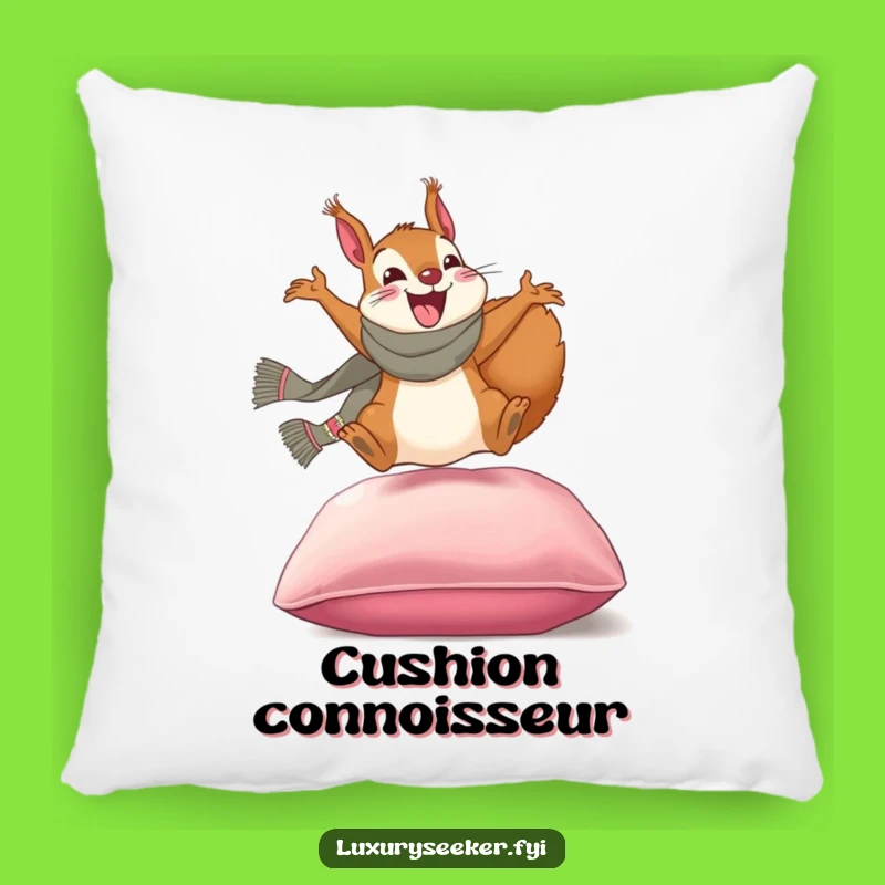 Funny Squirrel Scarf Pillow: Cozy & Comical Designer Home Decor