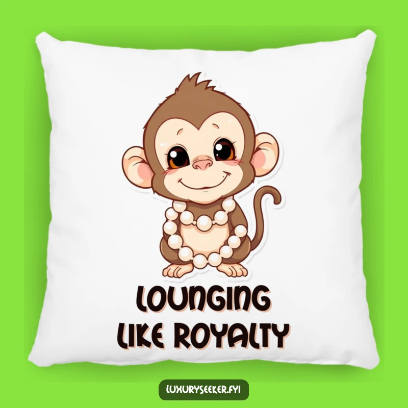Funny Monkey Pillow: Soft & Hilarious Cushion with Pearl Flair