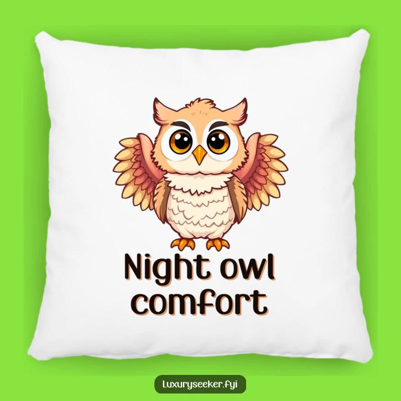 Soft Funny Owl Pillow: Feathered Boa Comfort, Luxurious Funny Gift for Cozy Nights