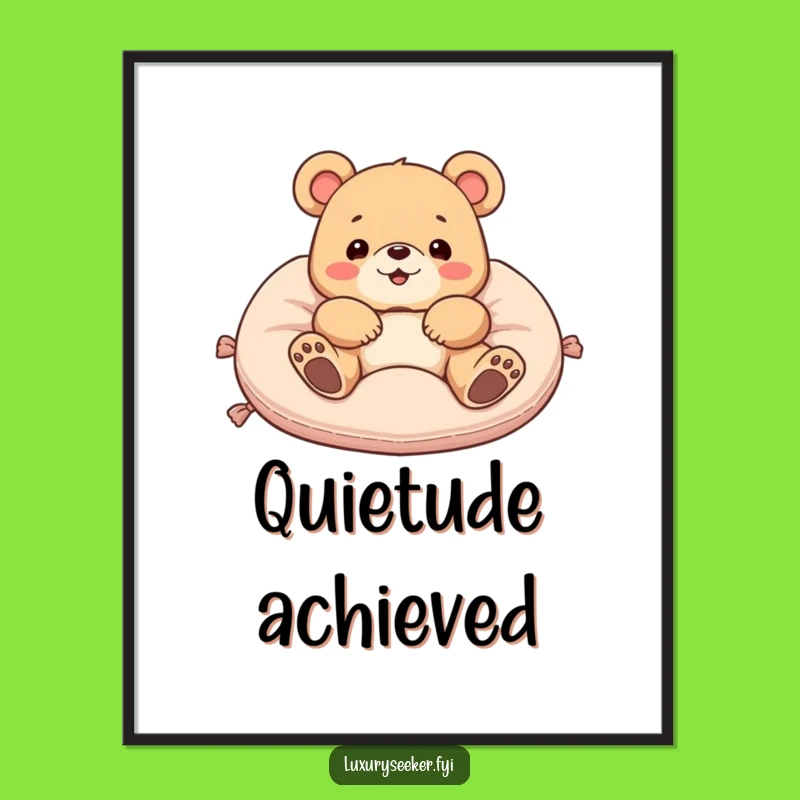 Funny Bear Digital Art: Luxurious Relaxation for Your Walls, Unique Humorous Gift