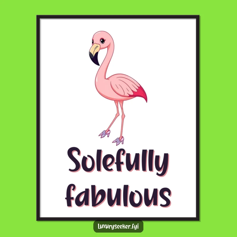 Funny Flamingo Sparkly Shoes Digital Art - Instant Glamour & Humor!