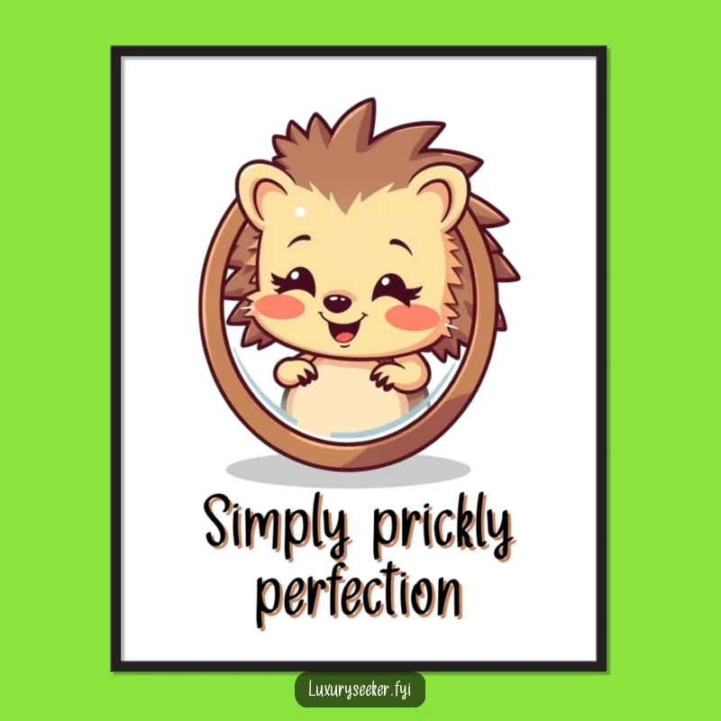 Funny Hedgehog Digital Art: Hilarious Self-Love Print for Instant Joy
