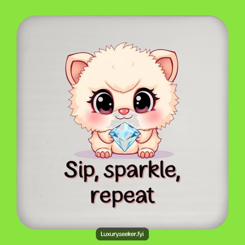Funny Diamond Creature Coaster Set: Protect Surfaces with Sparkling, Hilarious Style