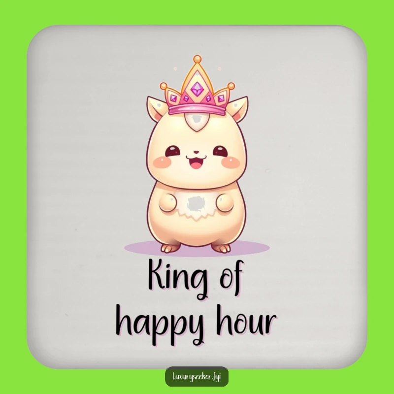 Funny Proud Creature Coaster: Crown & Smile, Chic Humorous Regal Decor