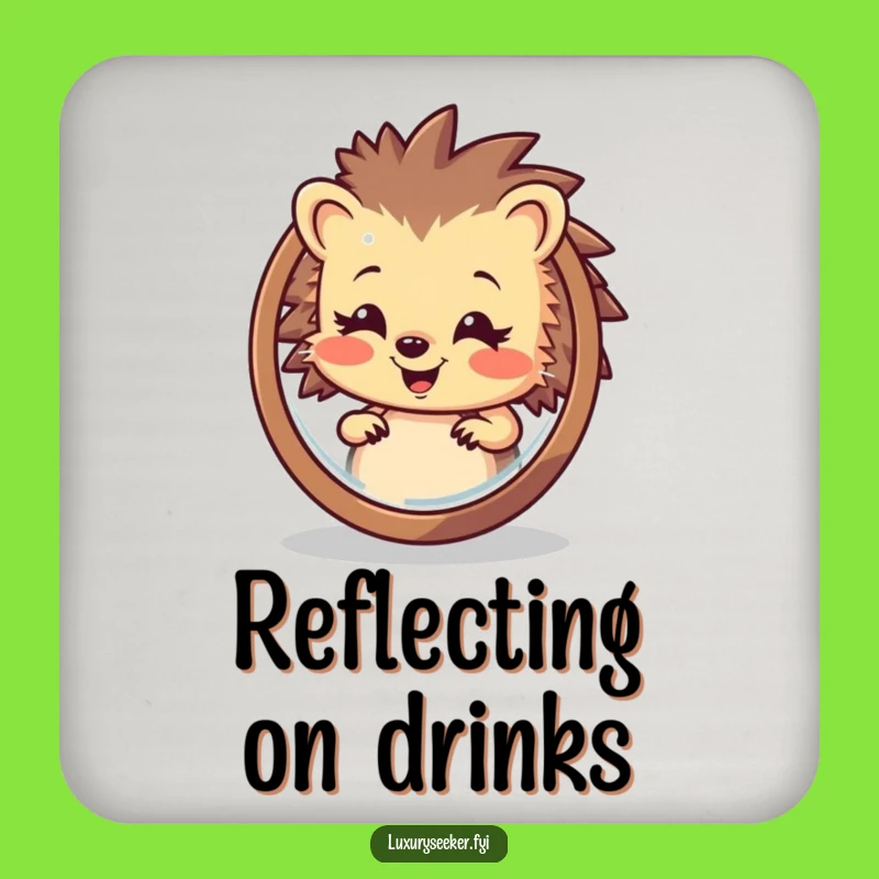 Funny Hedgehog Coaster Set: Hilarious & Protective Drinkware Accent