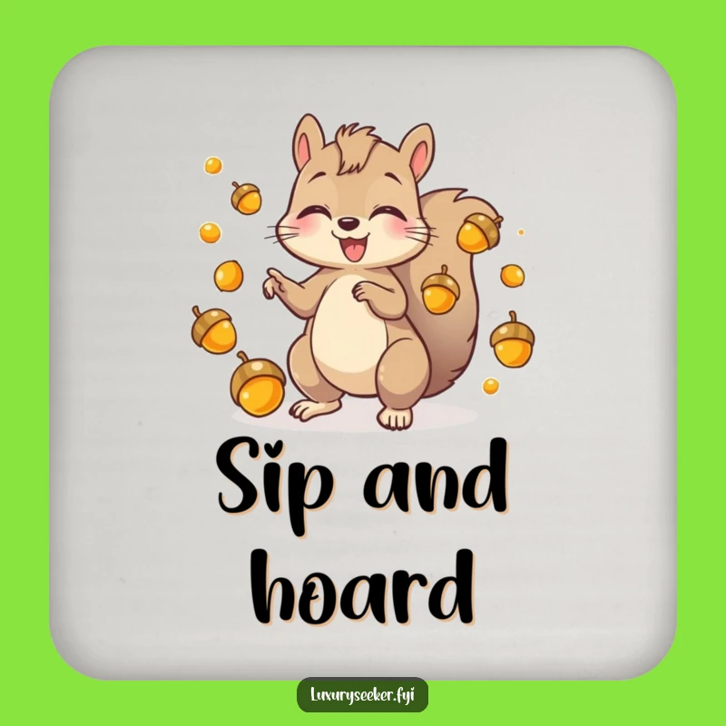 Funny Squirrel Acorn Coaster: Playful Protection for Your Surfaces!