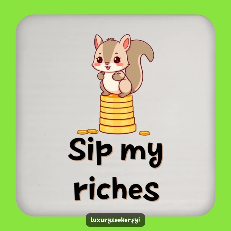 Funny Squirrel Coin Coaster: Mischievous Drink Saver Funny Gift