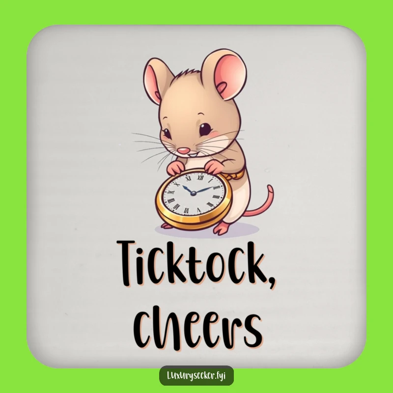 Funny Mouse Drink Coaster: Pocket Watch Protection for Tables