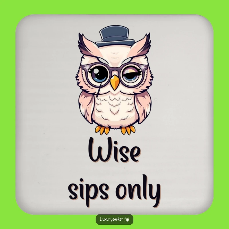 Funny Dapper Owl Coaster: Hilarious Protection for Tables with Style