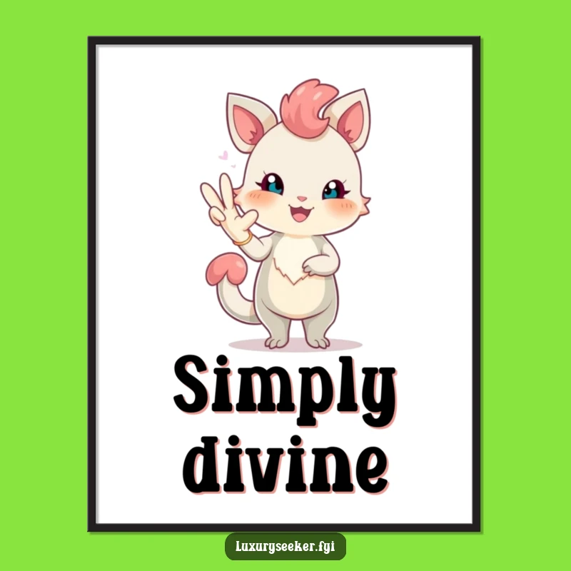 Funny Elegant Creature Poster: Sophisticated Blush & Glove Art, Hilarious Wall Decor