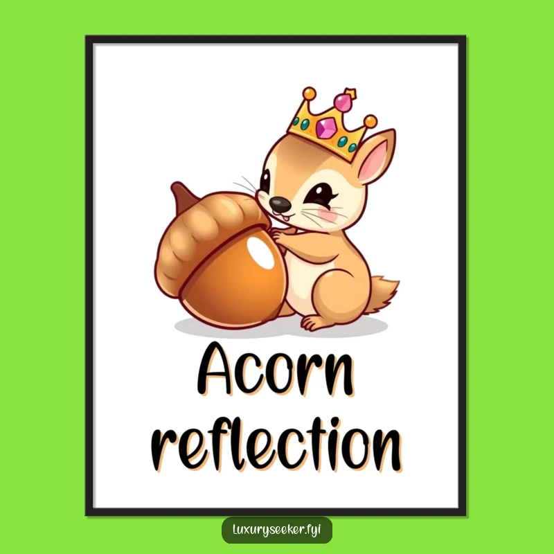 Funny Royal Squirrel Poster: Majestic Nut Admirer Art for Vain Decor - Humorous Gift