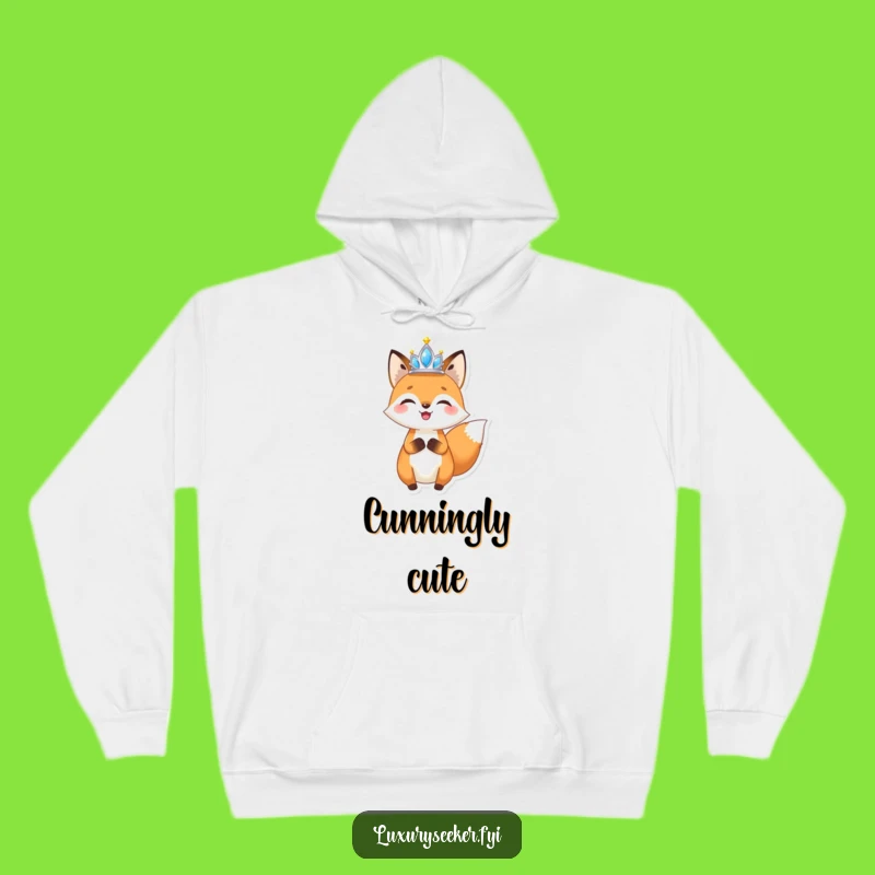Funny Fox Tiara Hoodie: Cozy & Comical Sweatshirt for Sparkling Comfort
