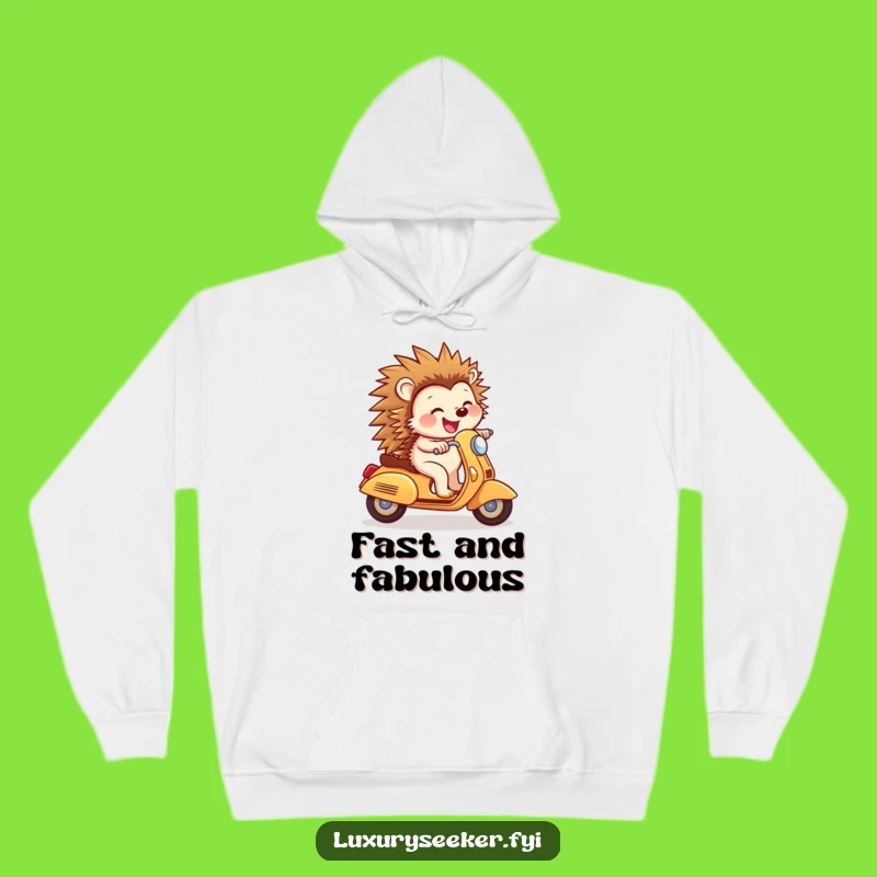Funny Hedgehog Scooter Hoodie: Cozy Joyful Rider Sweatshirt, Perfect Funny Gift