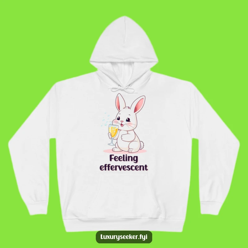 Funny Bunny Champagne Party Hoodie: Cozy & Hilarious Rabbit Apparel